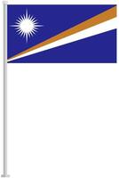 Marshall national flag pole icon isolated on white background. vector