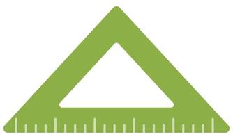 Triangle ruler flat illustration isolated on white background. vector