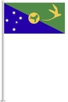 Flag of Christmas Island with silver pole flat icon isolated on white background. vector