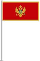 Flag of Montenegro with silver pole flat icon isolated on white background. vector