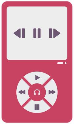 Mp3 player flat illustration isolated on white background.