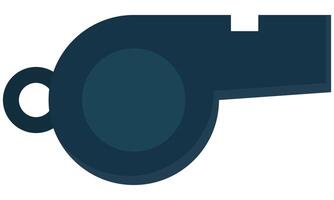 Referee whistle flat illustration isolated on white background. vector