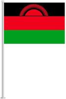 Flag of Malawi with silver pole flat icon isolated on white background. vector