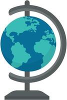 Cartoon illustration of world globe with stand isolated on white background. vector