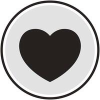 Flat design heart icon isolated on white background. vector