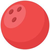 Red bowling ball flat icon isolated on white background. vector