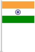 India national flag pole icon isolated on white background. vector