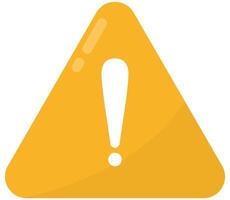 Yellow danger warning triangle flat icon isolated on white background. vector
