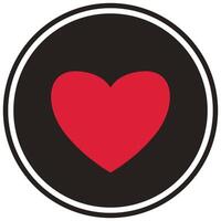 Heart in circle shape icon flat illustration isolated on white background. vector