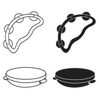 Tambourine icon traditional musical instruments vector