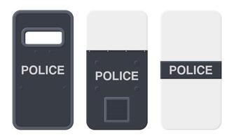 Ballistic Shield Police Guard Icon. Bulletproof Black Police Protector Illustration. vector