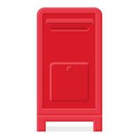 Communication Tool Red Mailbox Illustration. Closed Mailbox Icon. Post Office Box. vector