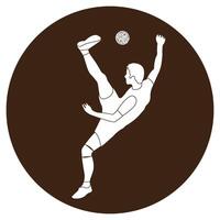 Takraw player logo design vector