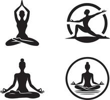 Minimalist Yoga Pose Silhouette for Wellness and Meditation Projects vector