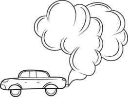 Simple minimalstic drawing of Car Pollution vector
