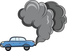 Simple minimalstic drawing of Car Pollution vector