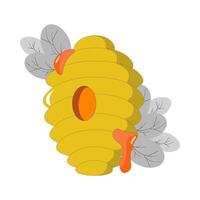 Beehive cartoon pattern isolated background. It can be used for paper designs, gift wrapping, textiles, etc. vector