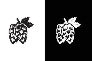 Hop icon . Hops icon silhouette, flat, black style with editable on white background. vector
