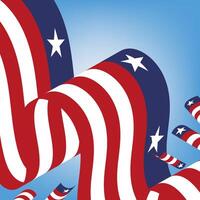The Fourth of July, independence day with American flag pattern. vector