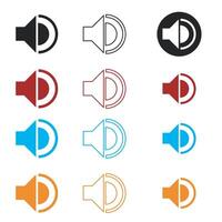 set of icon speaker element design vector