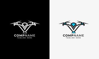 Drone log icon, drone, digital drone technology robot sample design helicopter rocket vector