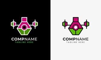 Drone log icon, drone, digital drone technology robot sample design helicopter rocket vector