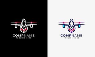 Drone log icon, drone, digital drone technology robot sample design helicopter rocket vector