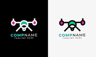 Drone log icon, drone, digital drone technology robot sample design helicopter rocket vector