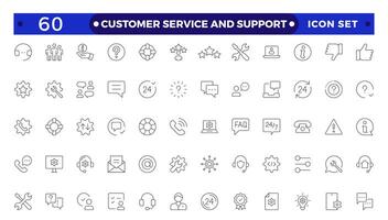 Customer Service and Support Outline Icon. vector