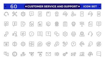 Customer Service and Support Outline Icon. vector