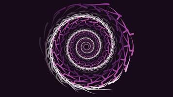 Abstract spiral spinning vortex style urgency background in purple. vector
