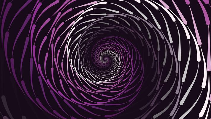 Abstract spiral spinning vortex style urgency background in purple.