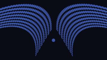 Abstract wavy line creative big data flowing background in dark blue. vector