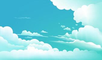 Clear sky with cloud background vector