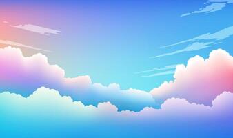 Blue sky with colorful background of clouds vector