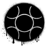 Spray Painted Graffiti soccer ball icon Sprayed isolated with a white background. vector