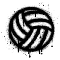 Spray Painted Graffiti Volleyball ball icon Sprayed isolated with a white background. vector