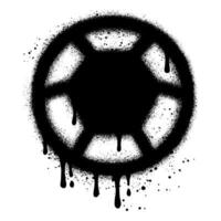 Spray Painted Graffiti soccer ball icon Sprayed isolated with a white background. vector