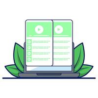 player with playlist, player line icons collection. Close the online player, red cross, see some videos. Watch the concept . illustration for web and app design. vector