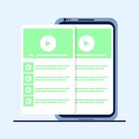 player with playlist, player line icons collection. Close the online player, red cross, see some videos. Watch the concept . illustration for web and app design. vector