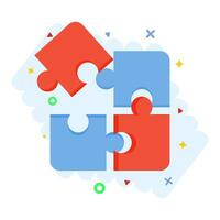 Concept Business solution, problem solving. puzzle game. business challenge in relation to jigsaw puzzle, partnership, puzzle pieces symbol of teamwork, flat design suitable for various purposes. vector