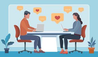 mobile love related, Relationships through a mobile application. vector