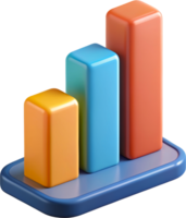 3D colorful bar chart for data visualization, cut out - stock 3d. png