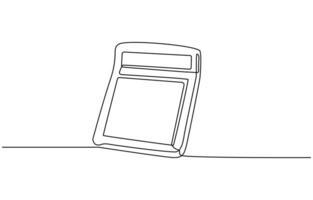 Back to school one line drawing. Calculators,Continuous line drawing of calculator. Back to school. technology education. Icon one line, single line art, illustration, Calculator, count, vector