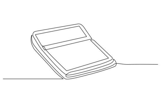 Back to school one line drawing. Calculators,Continuous line drawing of calculator. Back to school. technology education. Icon one line, single line art, illustration, Calculator, count, vector