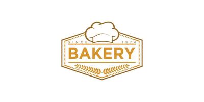 Bakery logo template with simple concept premium vector