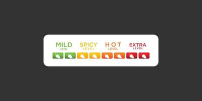 Hot spicy level label design template with fire combination ,premium vector