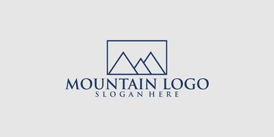 Simple mountain logo design with modern style premium vector