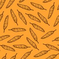 vintage Chili pattern for packaging design. chili peppers pattern background. vintage chili pepper seamless pattern background. doodle Spicy Pepper pattern. vector