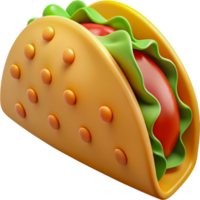 3d Taco mit Kopfsalat, Tomate, und Käse, Schnitt aus - - Lager 3d. png